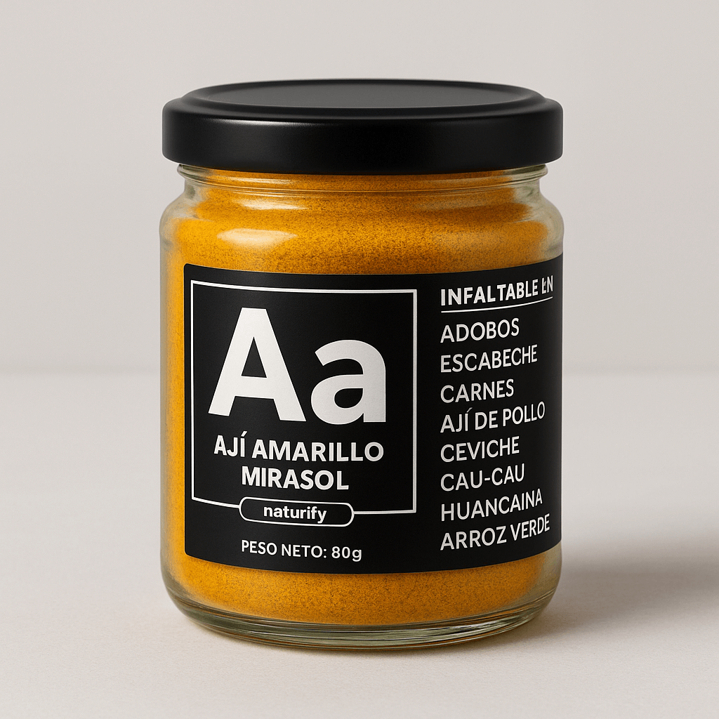 Ají Amarillo Mirasol Peruano Orgánico Molido en Polvo y Deshidratado Naturify